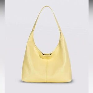 Noirvere Scarlett Distressed Leather Tote - Pastel Yellow